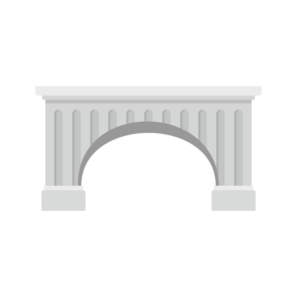 Ancient bridge icon, flat style vector