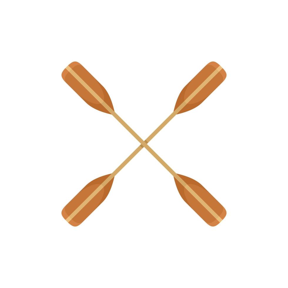 Crossed kayak paddle icon, flat style vector