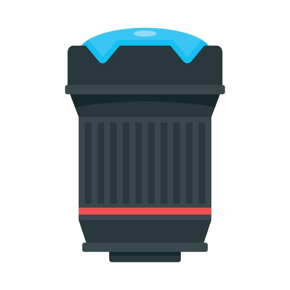 Lens red ring icon, flat style vector