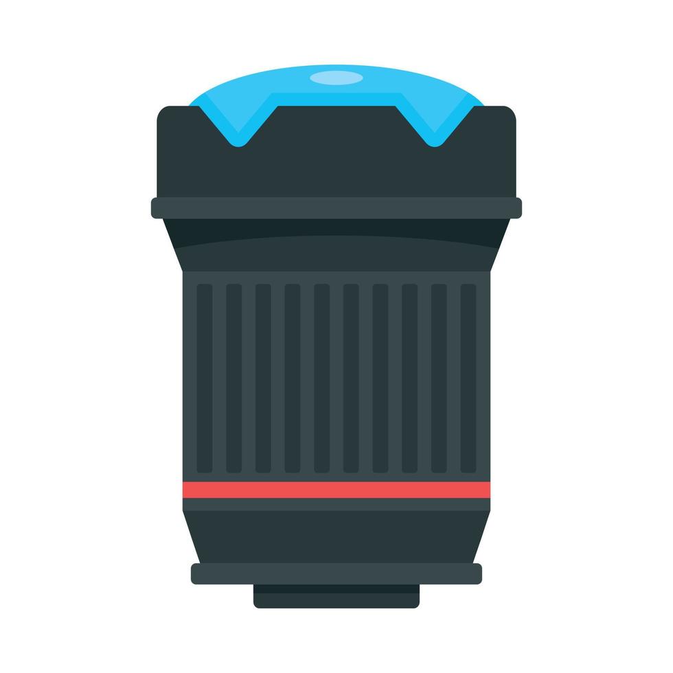 Lens red ring icon, flat style vector