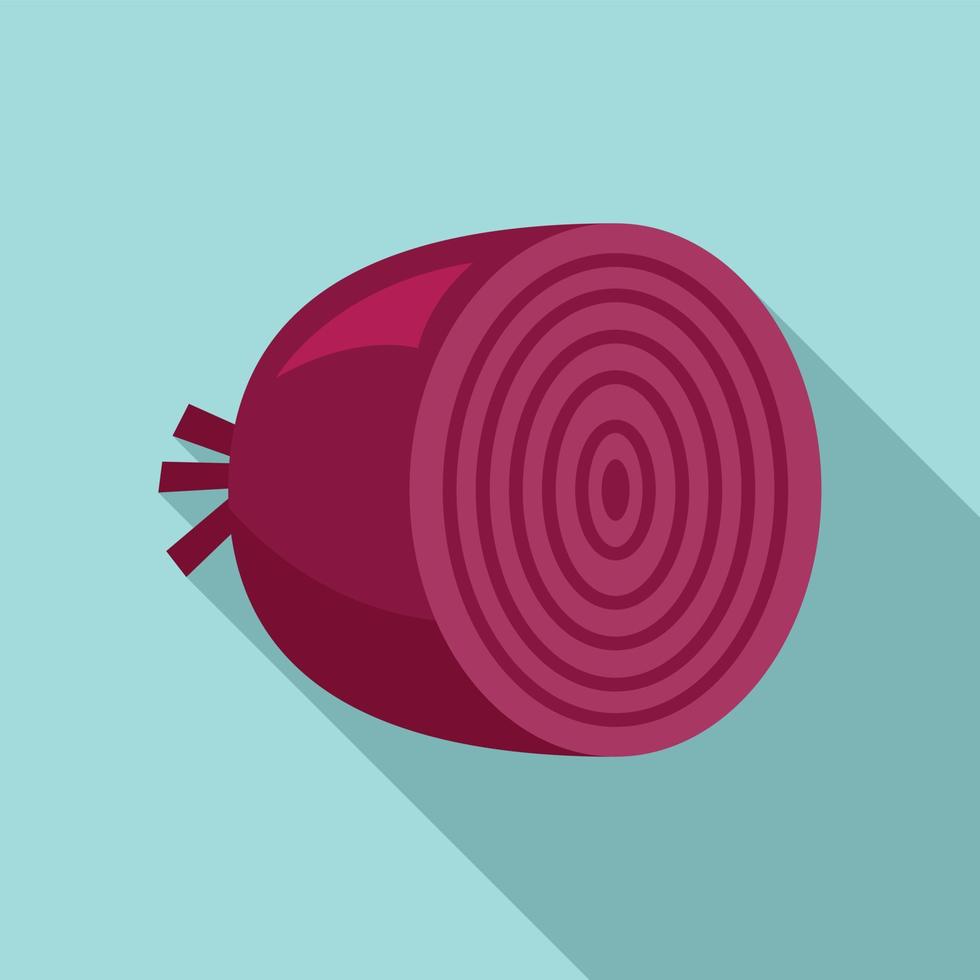 Half beet icon, flat style vector