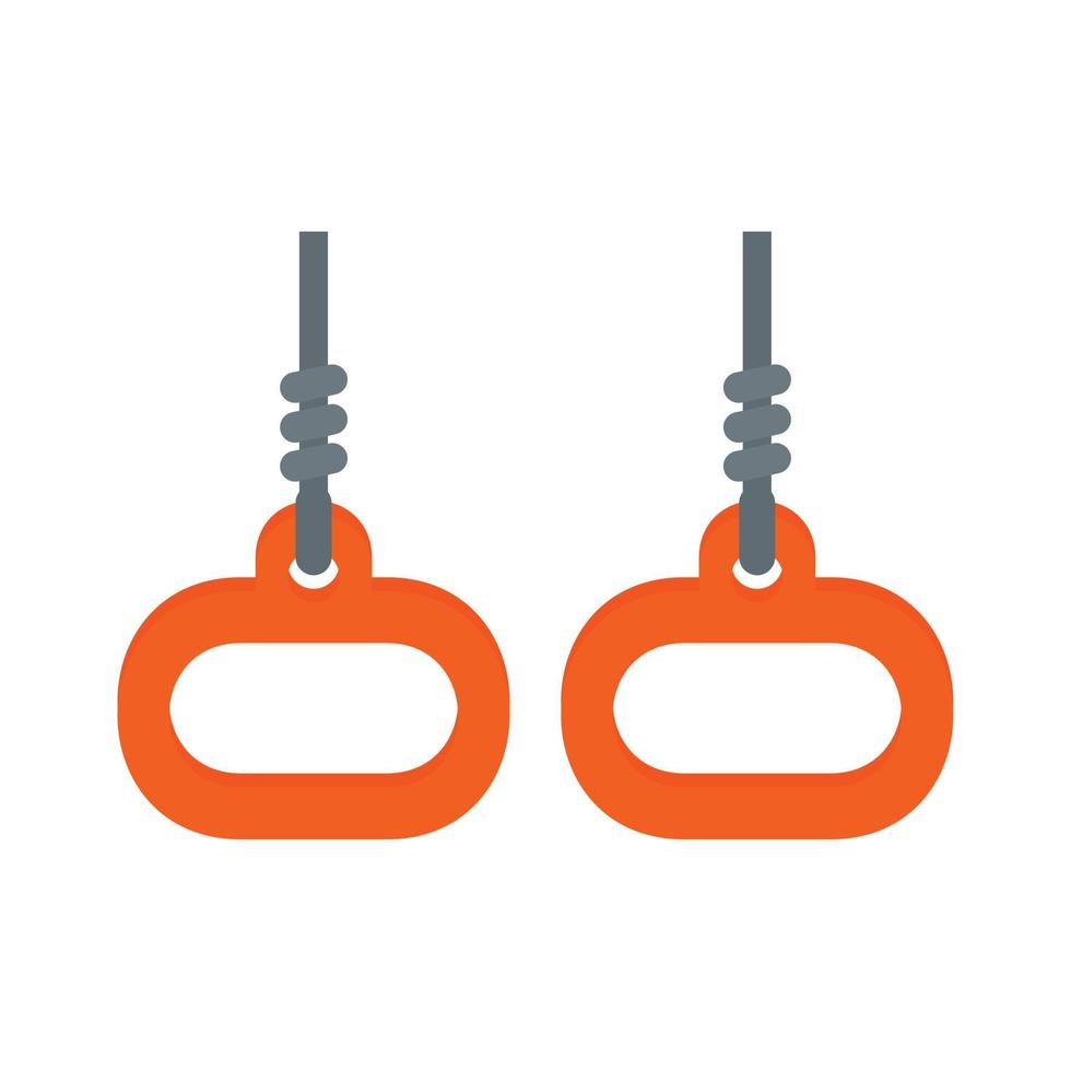 Gymnastics rings icon, flat style vector