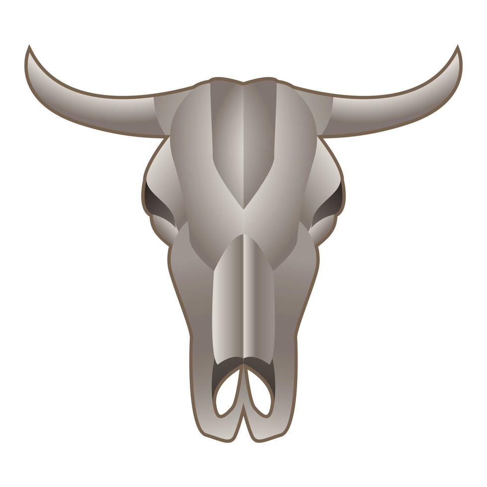 Cow skull icon, cartoon style vector