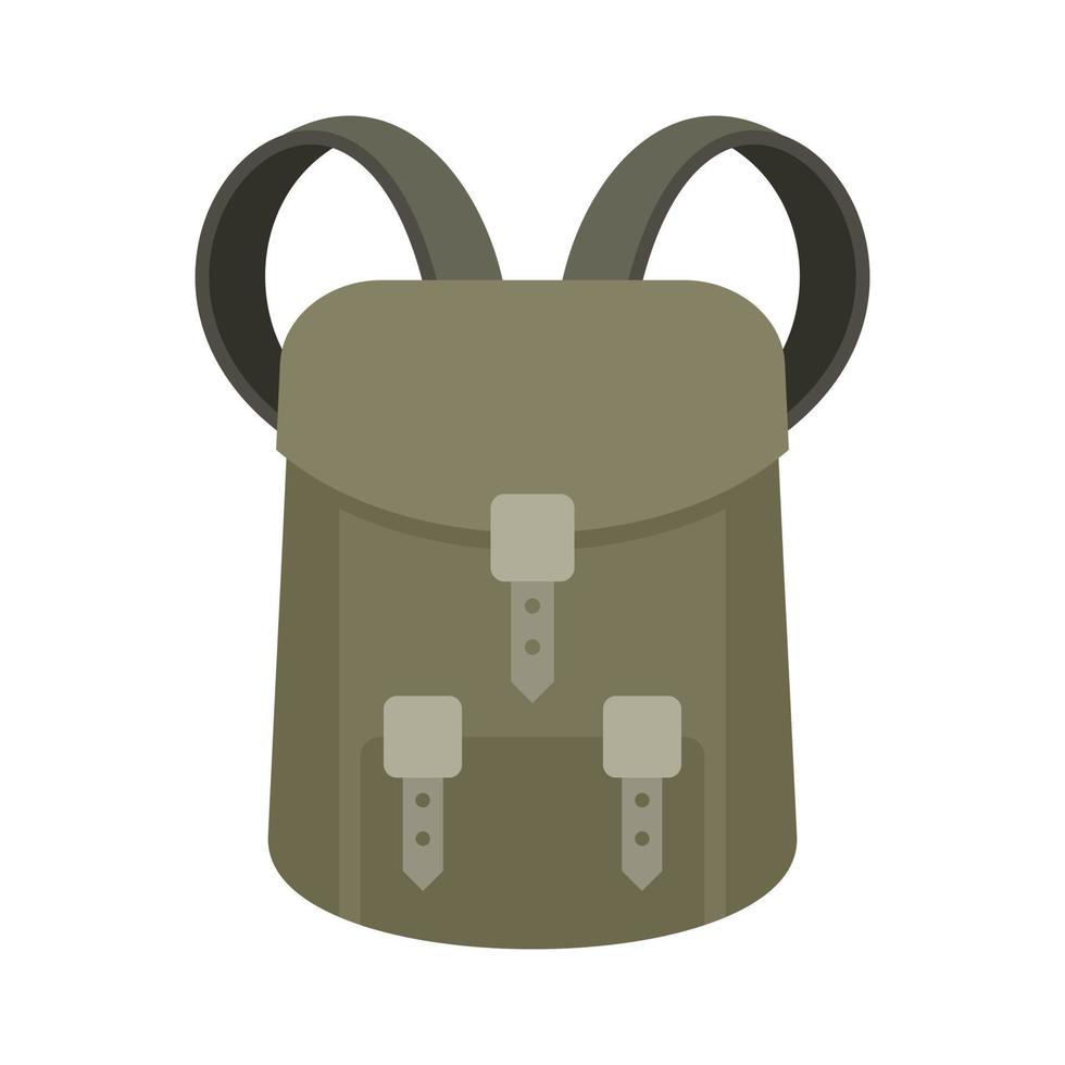 Hunter backpack icon, flat style vector