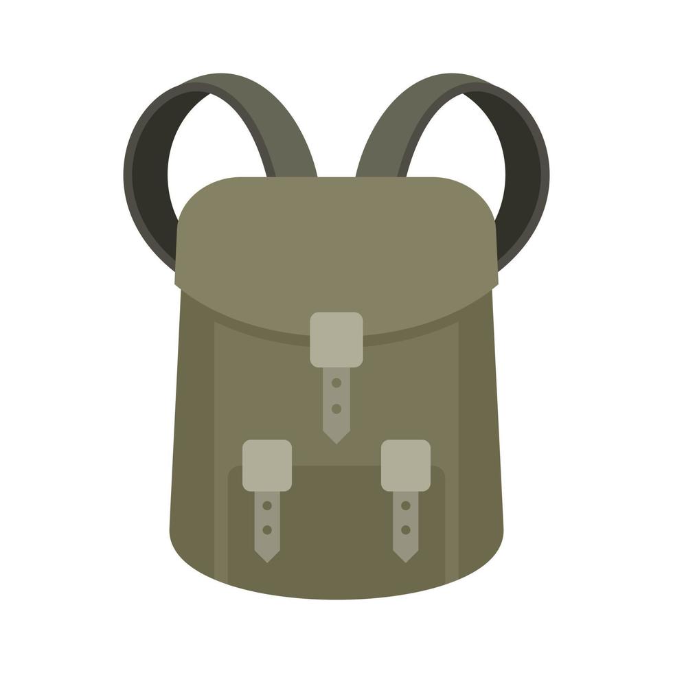 Hunter backpack icon, flat style vector