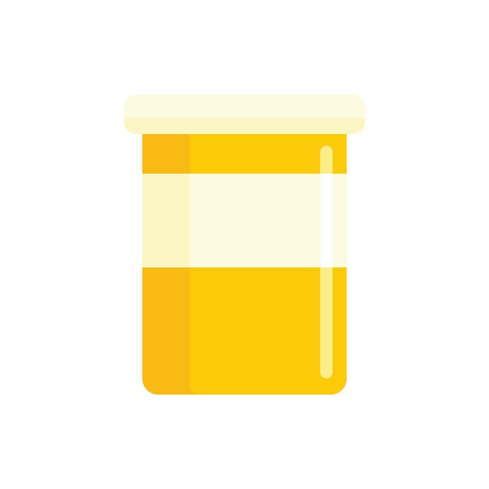 Vitamin plastic jar icon, flat style vector