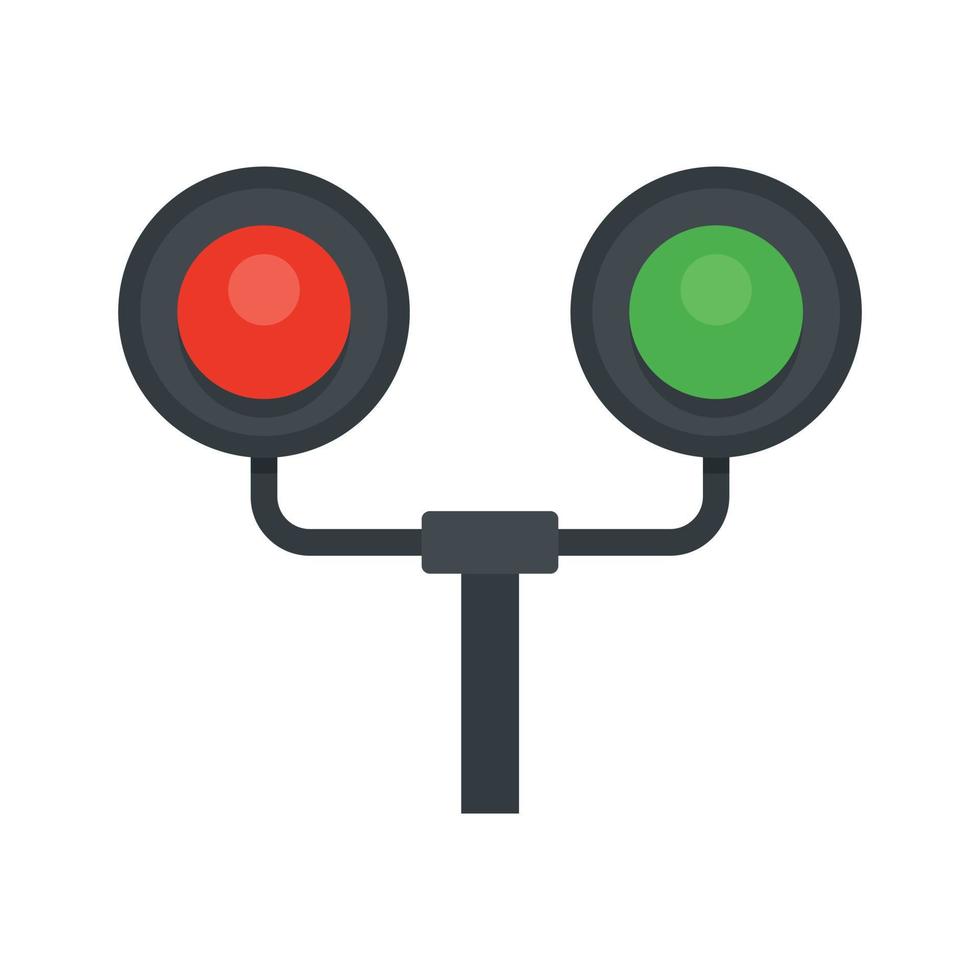 Railway traffic lights icon, flat style vector