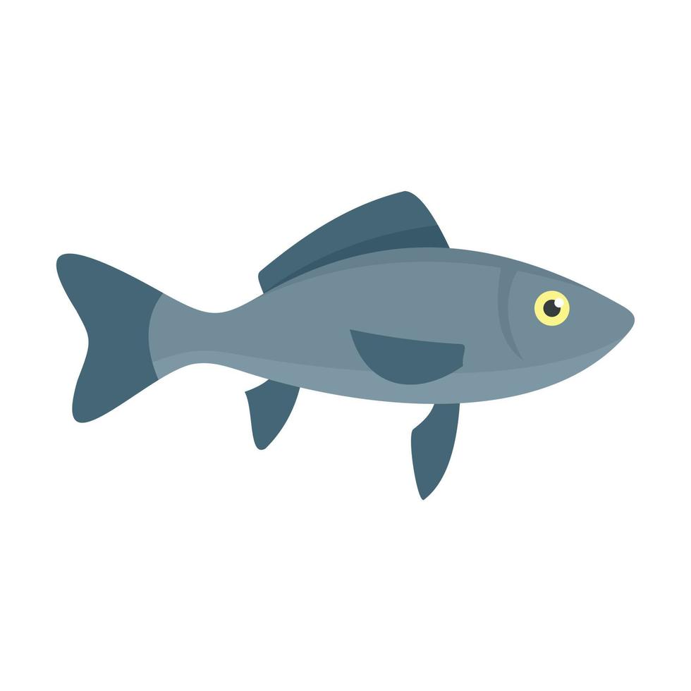 icono de pescado de mar, estilo plano vector