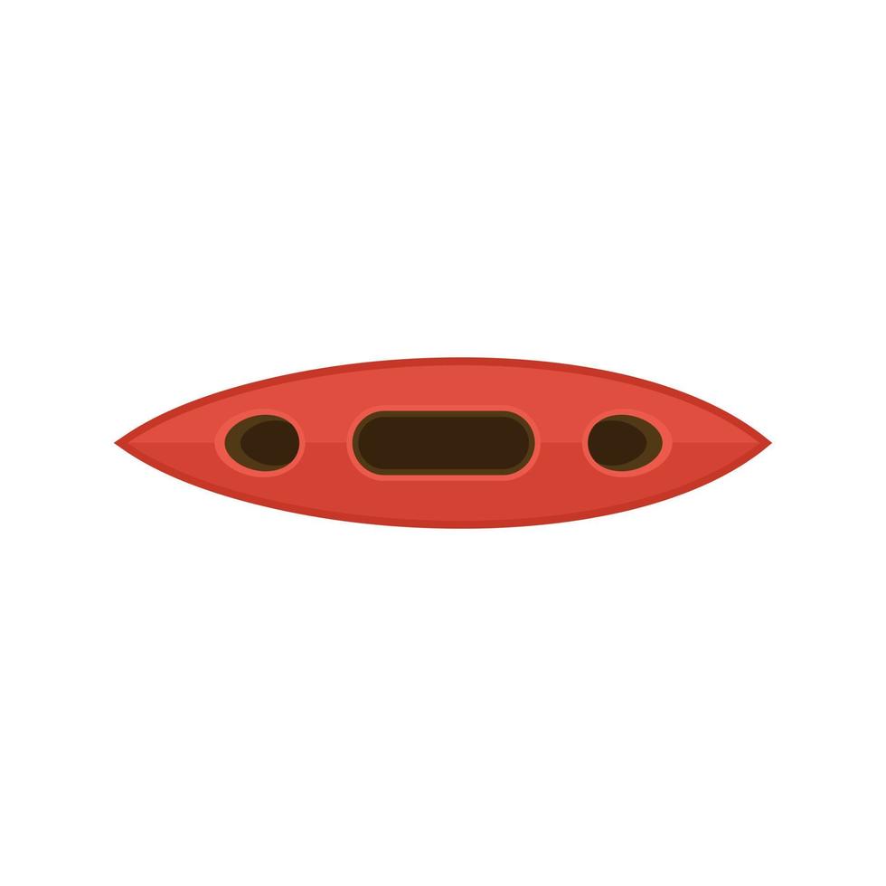 Top view canoe boat icon, flat style vector