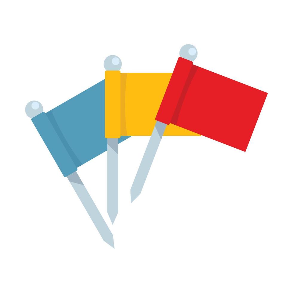 icono de banderas de croquet, estilo plano vector