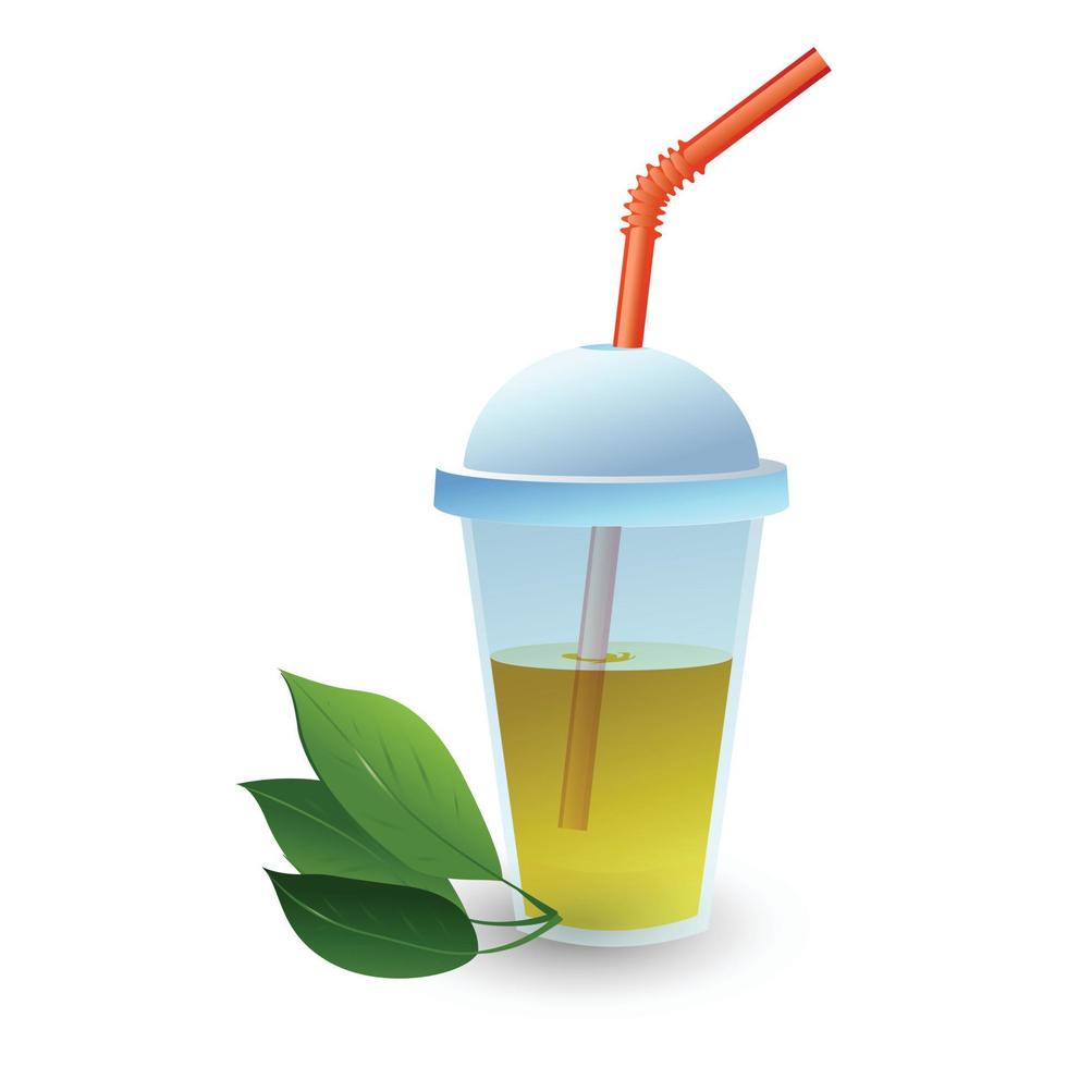 Mango juice cup icon, cartoon style vector