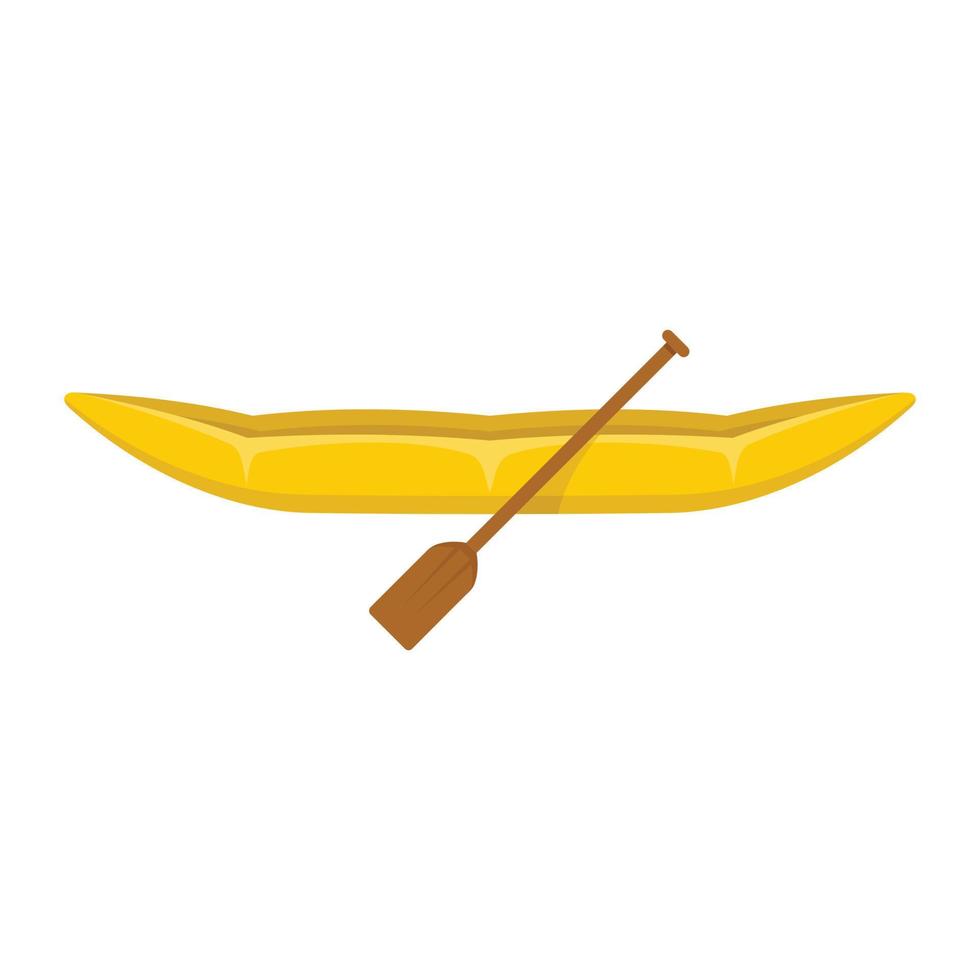 canoa, barco, yo, icono, plano, estilo vector