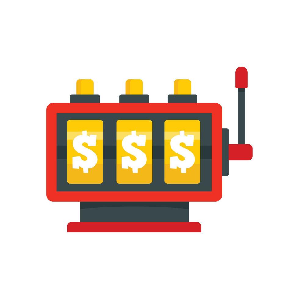 Fortune slot machine icon, flat style vector