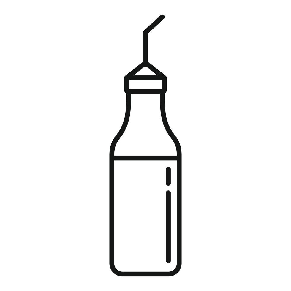 icono de botella de mostaza aromática, estilo de esquema vector