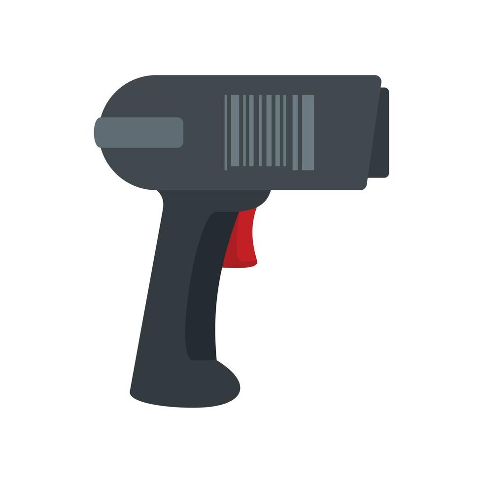 icono de pistola de escaneo, estilo plano vector