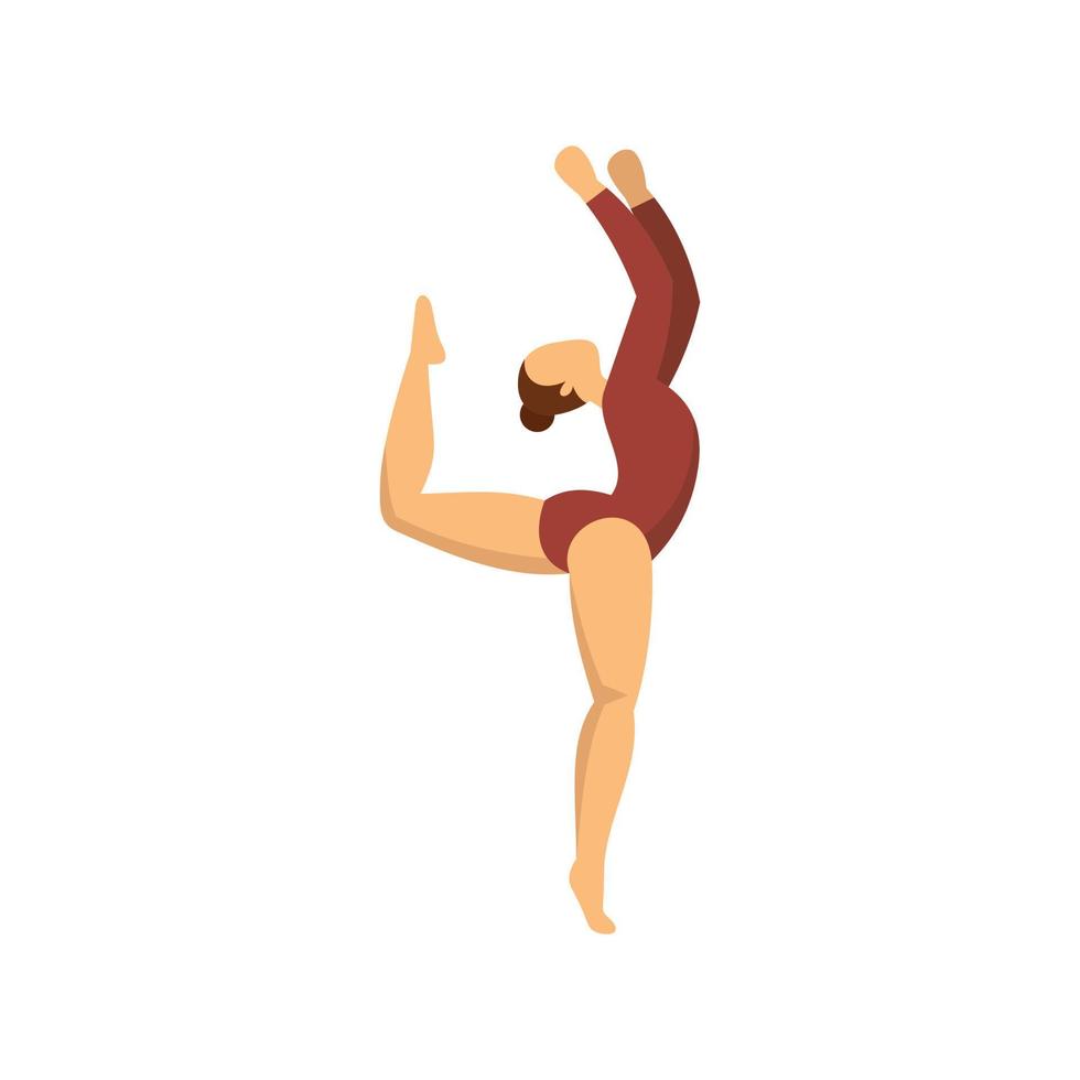 icono de gimnasia rítmica de niña, estilo plano vector