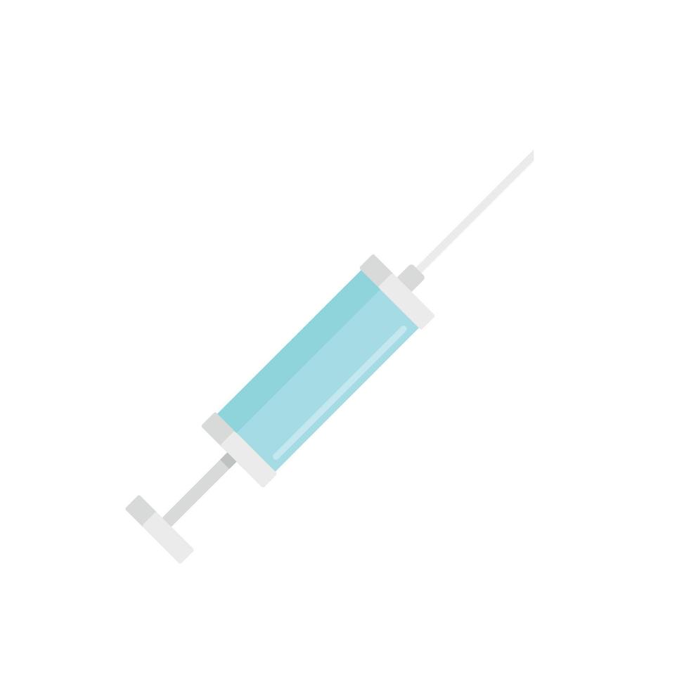 Medical syringe icon, flat style vector