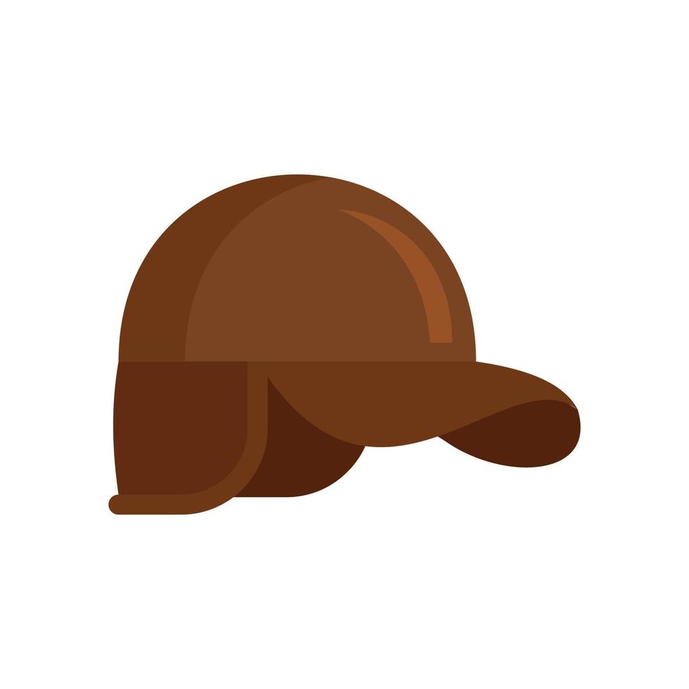 icono de gorra de cazador, tipo plano vector