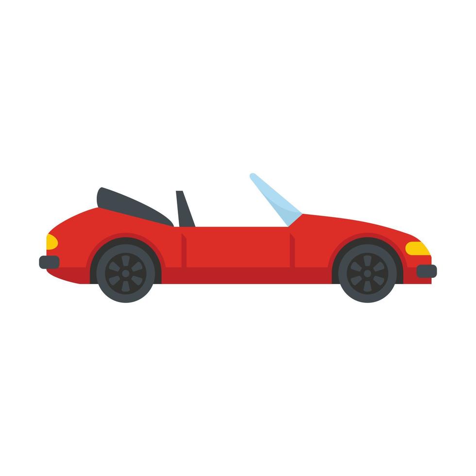Fast cabriolet icon, flat style vector