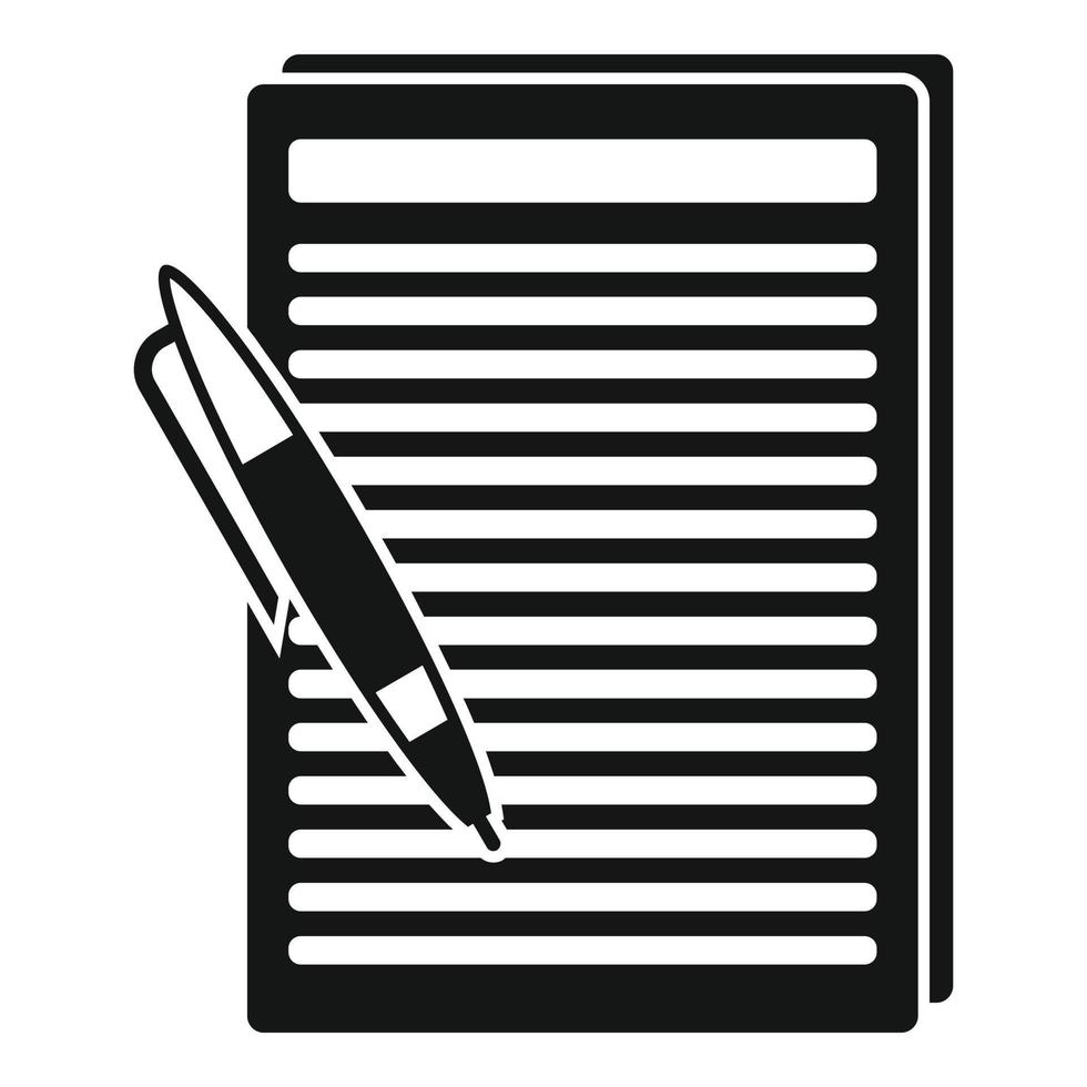 Essay edit icon, simple style vector