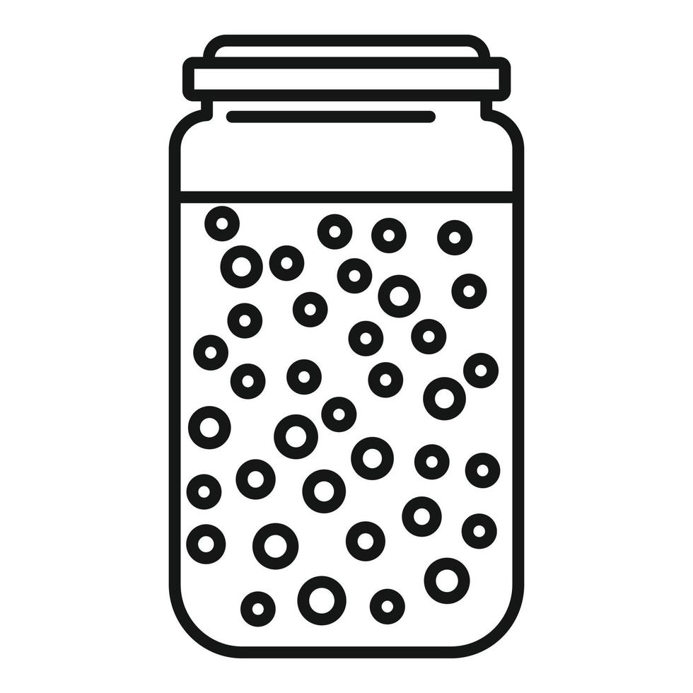 Peas sauce jar icon, outline style vector