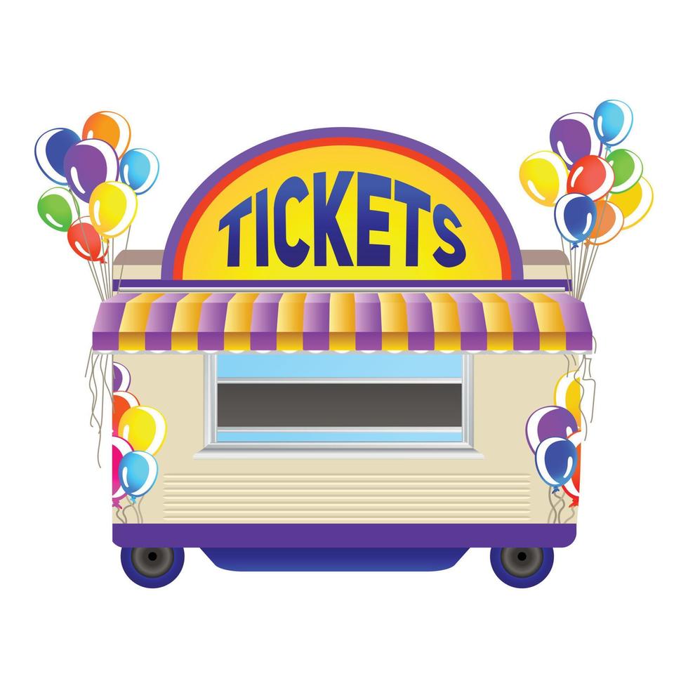 Circus tickets icon, cartoon style vector