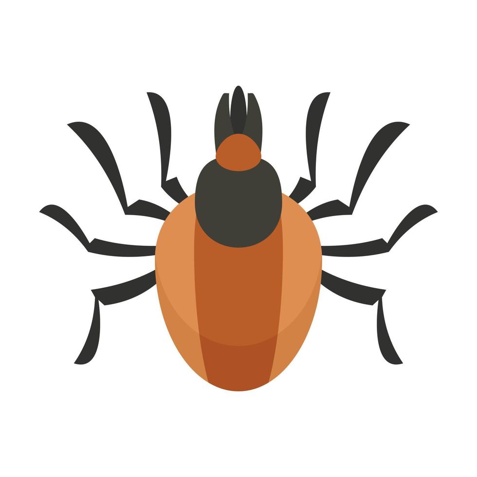 Parasite mite icon, flat style vector