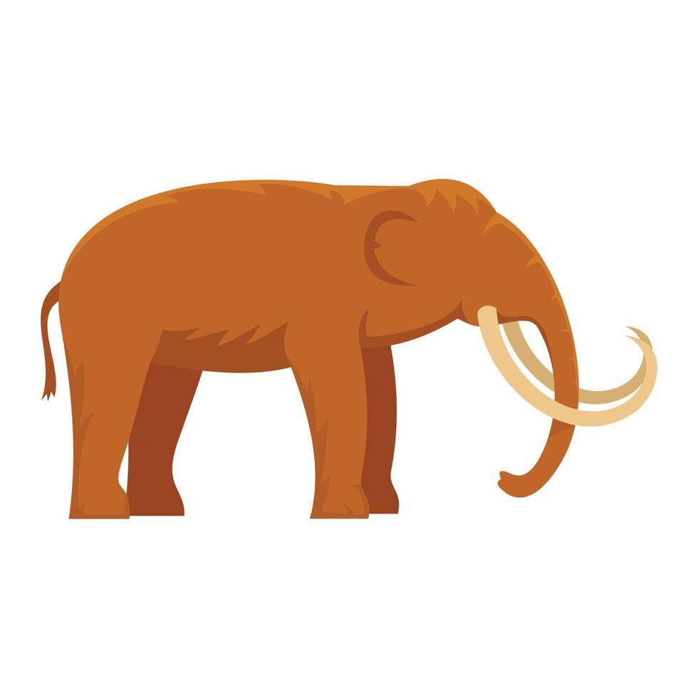 Stone age elephant icon, flat style vector