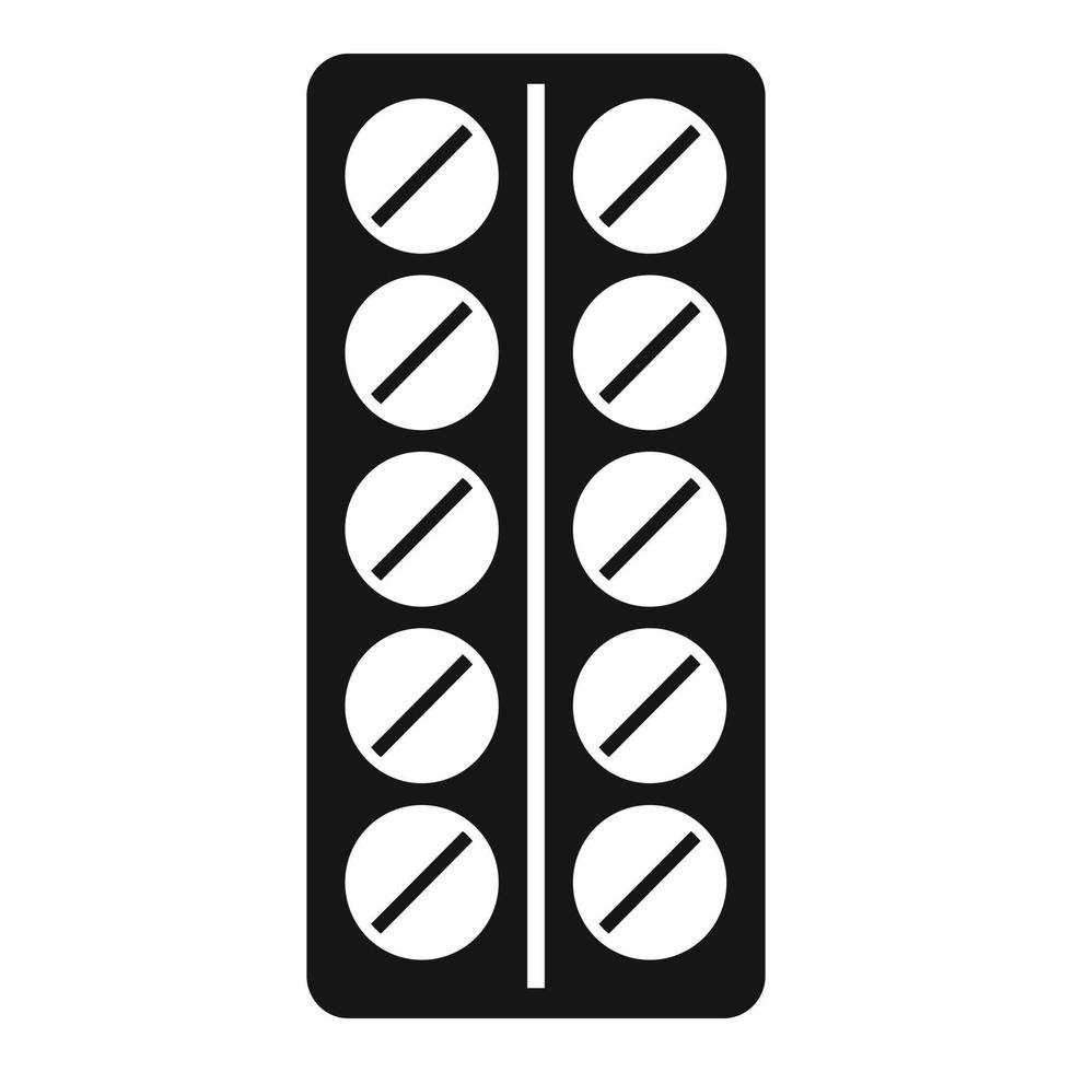 Pills pack icon, simple style vector