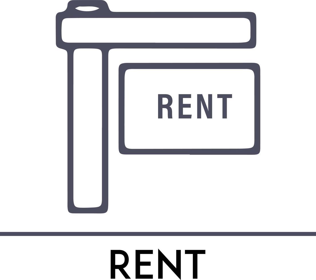 Rent Home Icon, Real Estate minimal thin line Icon Fully Editable and Scalable. Outline icons collection. Simple vector illustration