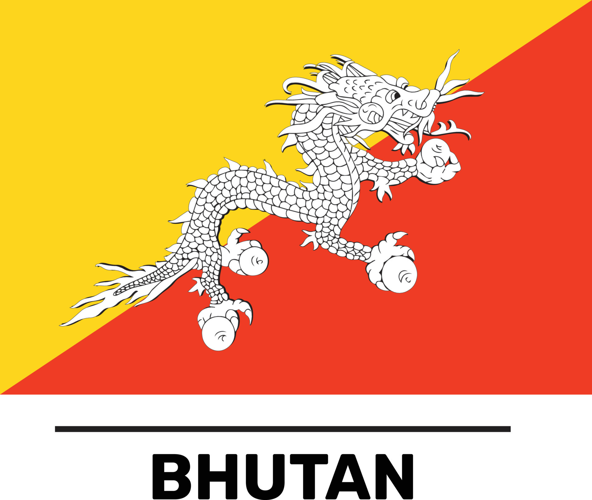 Bhutan Flag Fully Editable and Scalable Vector File 14477384 Vector Art