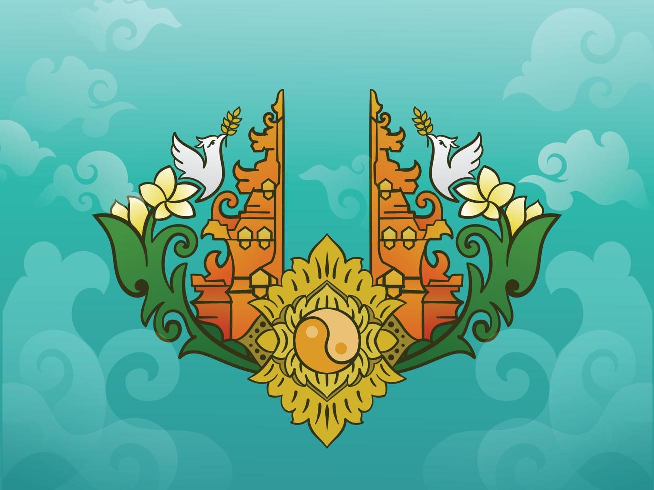 Balinese Gate of Freedom vector