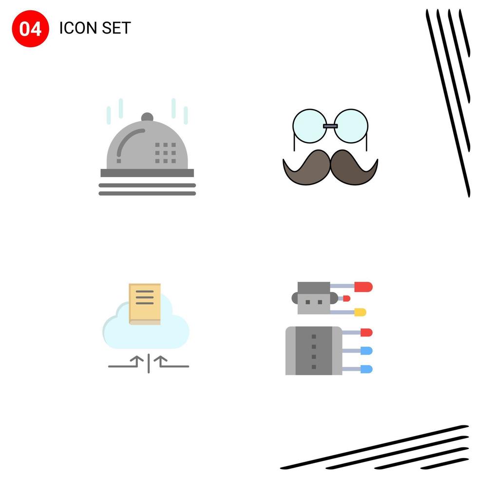 4 User Interface Flat Icon Pack of modern Signs and Symbols of celebration arrow moustache glasses notebook Editable Vector Design Elements