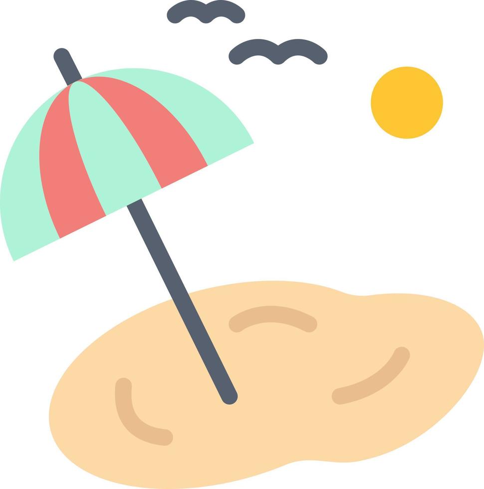 playa palmera primavera color plano icono vector icono banner plantilla
