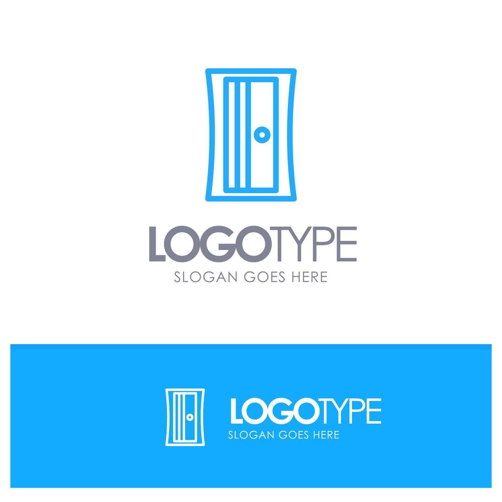 Education Sharpener Tool Blue Outline Logo Place for Tagline vector