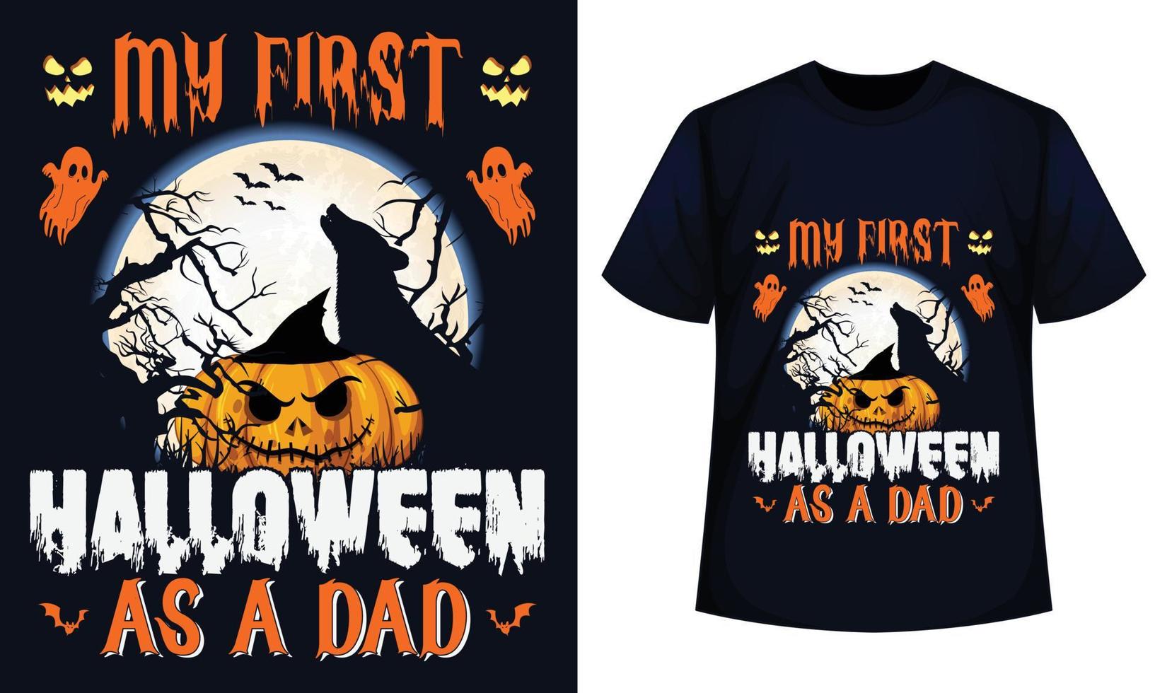 mi primer halloween como padre increíble diseño de camiseta de halloween vector