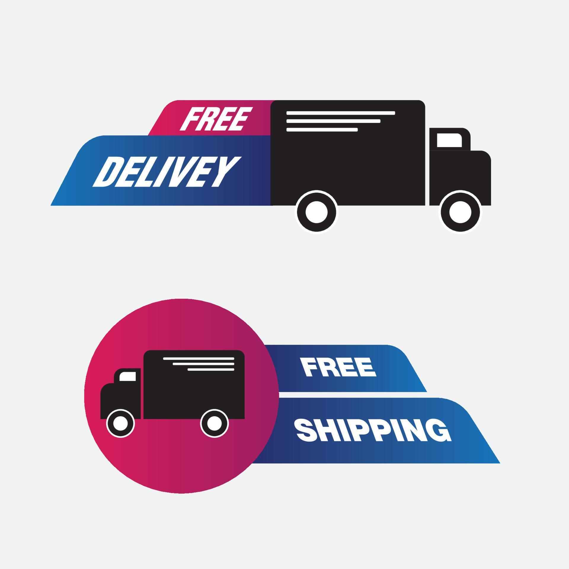 Set of Free Delivery and Free Shipping Badge 14477720 Vector Art at