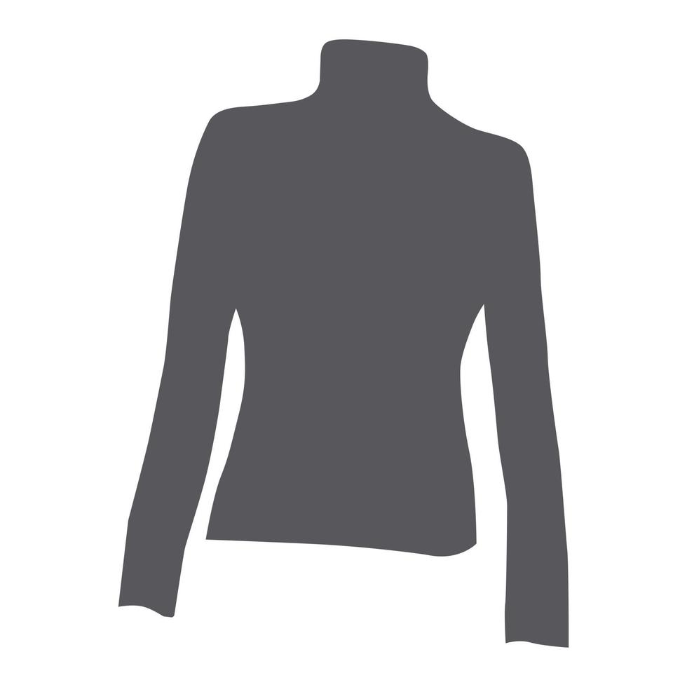 imagen estilizada de camiseta de entretiempo acolchada de manga larga y cuello alto en tonos grises de tendencia. vector