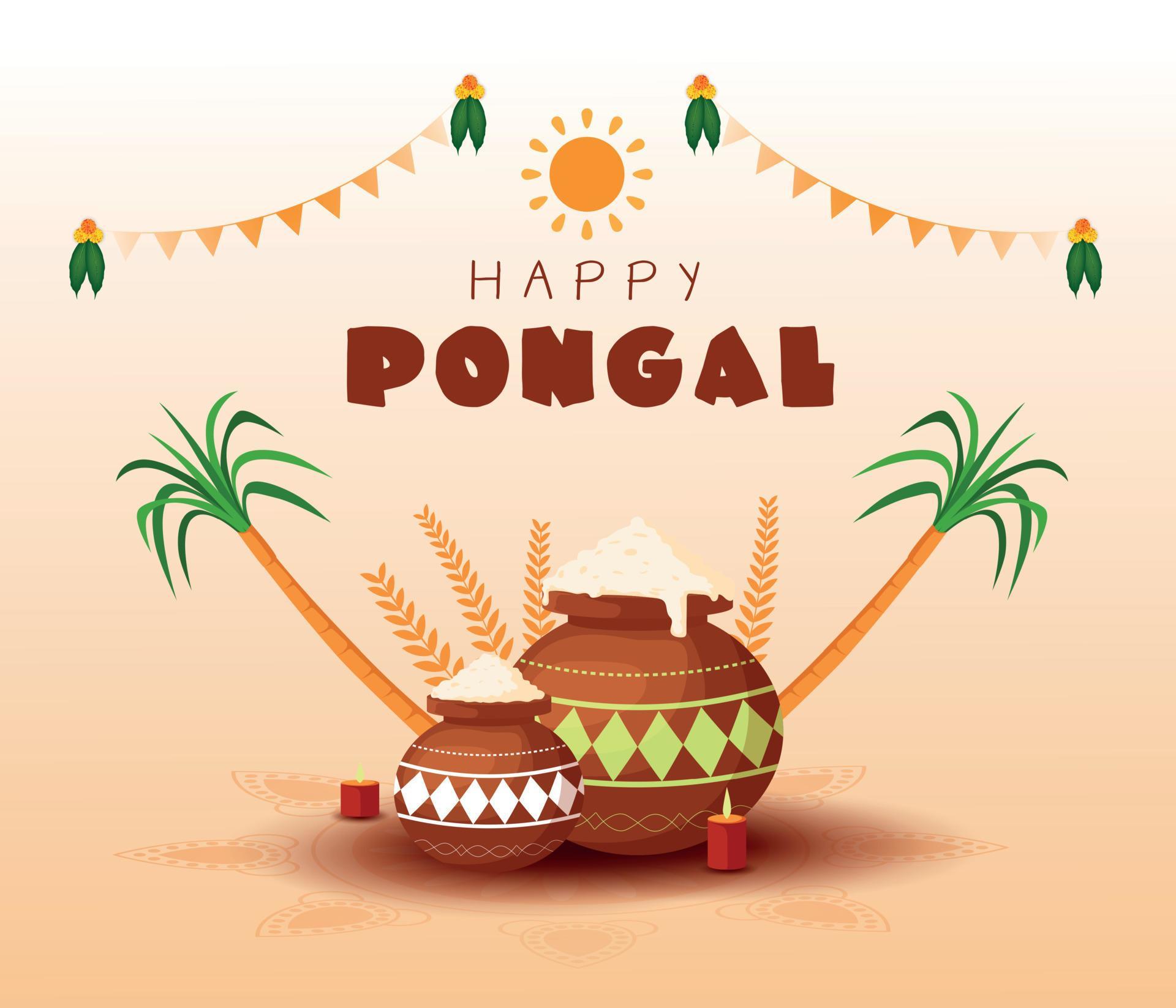 illustration of Happy Pongal Holiday Harvest Festival of Tamil Nadu