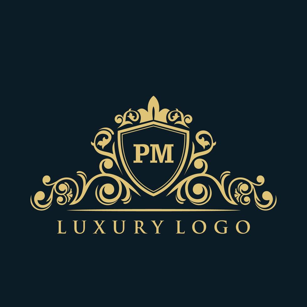 Letter PM Logo, luxury pm logo icon vector for modern Hotel