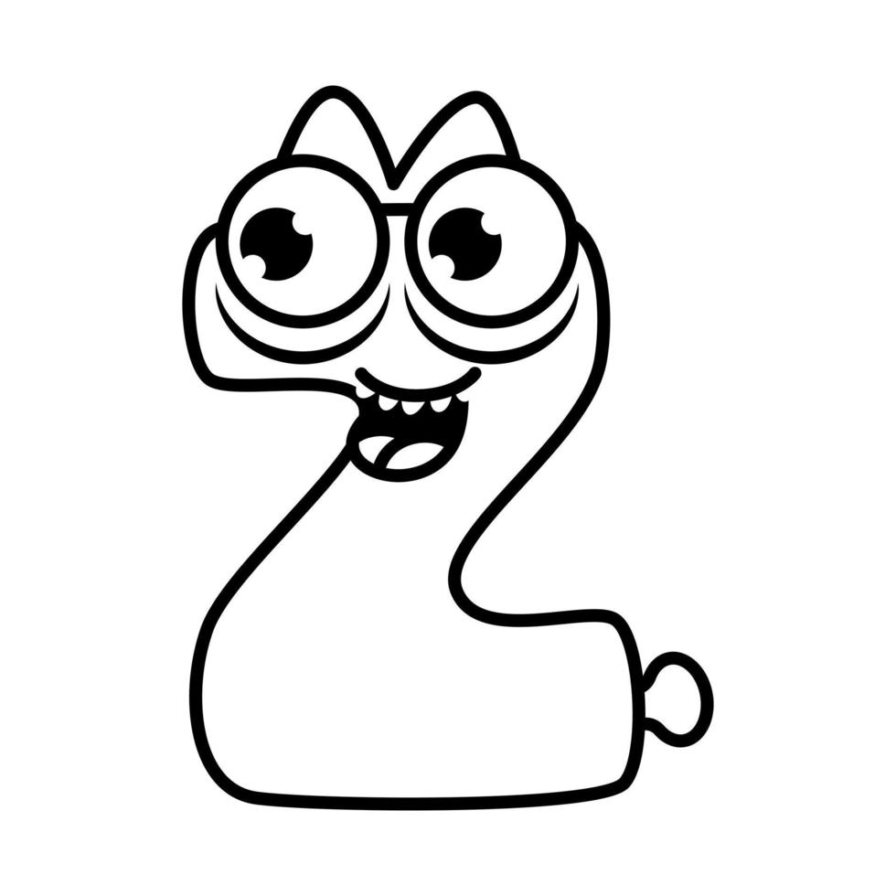 Monster alphabet coloring page book. Coloring page english alphabet for children with funny and sad monsters. Funny alphabet of cartoon characters vector font letters of comic monster creature faces