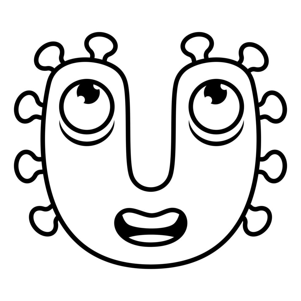 Monster alphabet coloring page book. Coloring page english alphabet for children with funny and sad monsters. Funny alphabet of cartoon characters vector font letters of comic monster creature faces