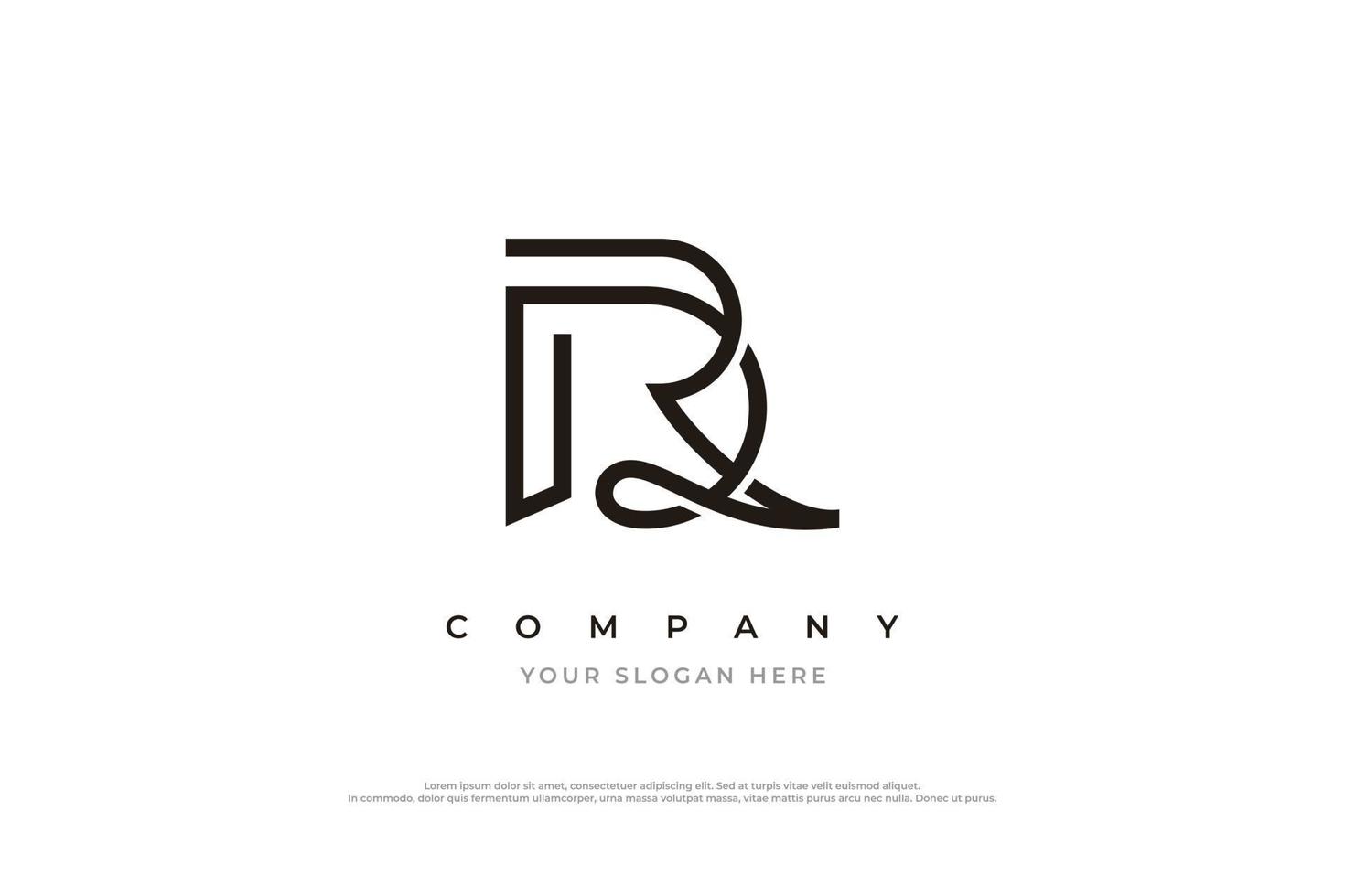 Initial Letter DR Logo or RD Logo Design Vector