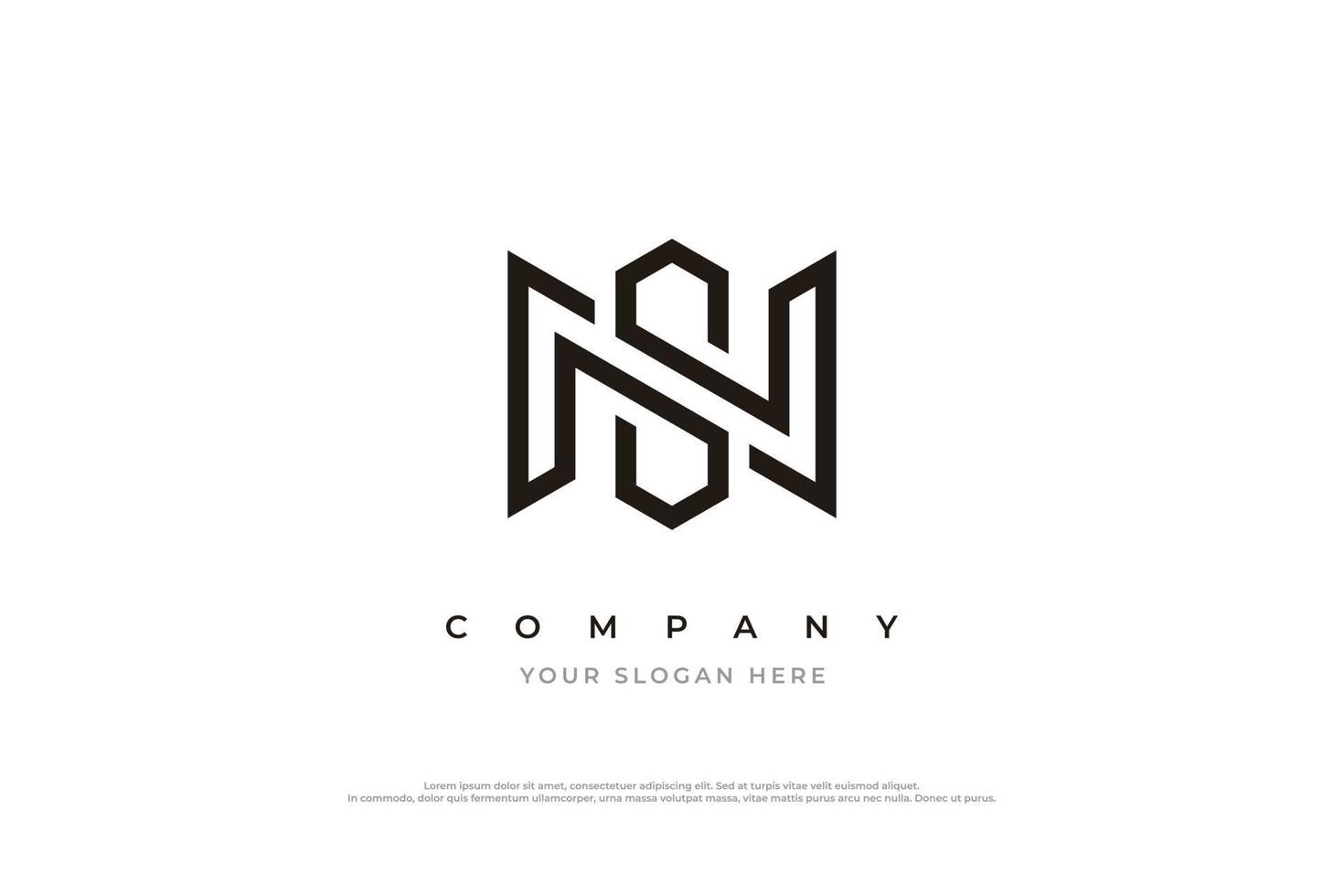 Initial Letter SN or NS Logo Design Vector Template