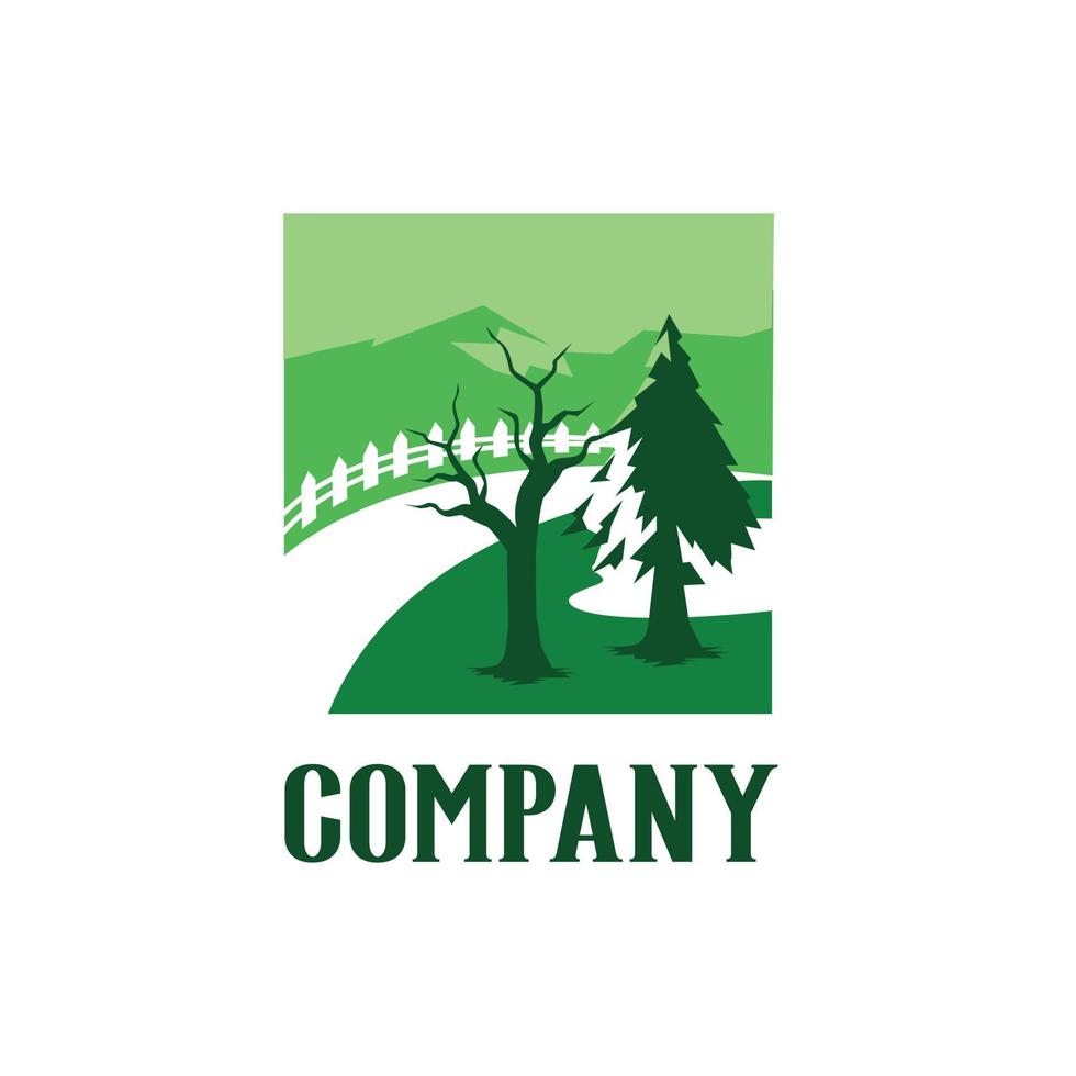 Landscaping vector logo icon template