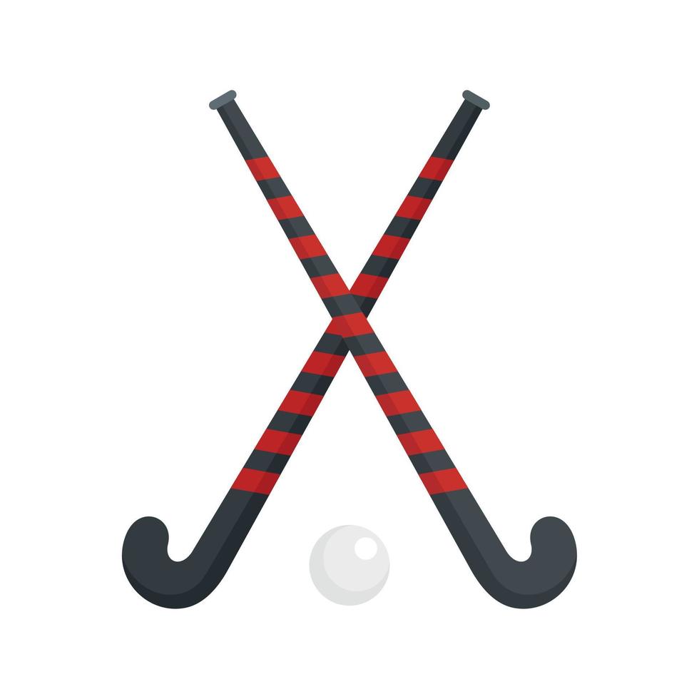 Field hockey crossed sticks icon, flat style vector