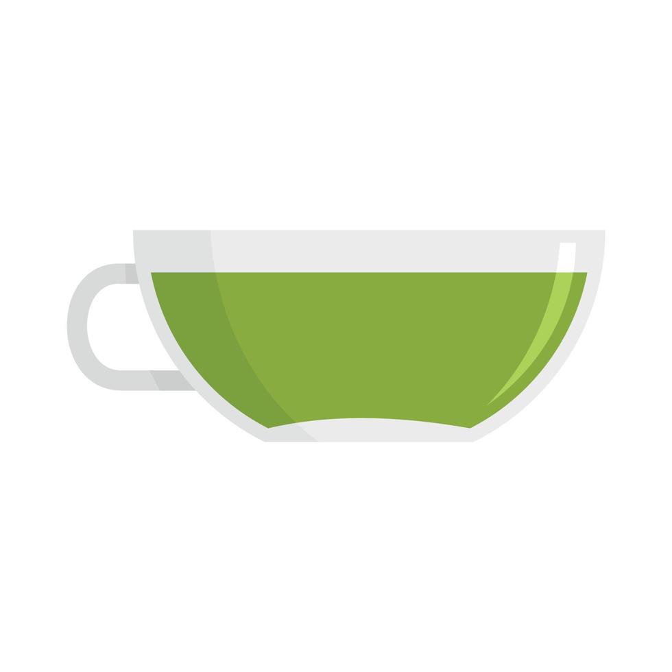 icono de taza de té matcha, estilo plano vector