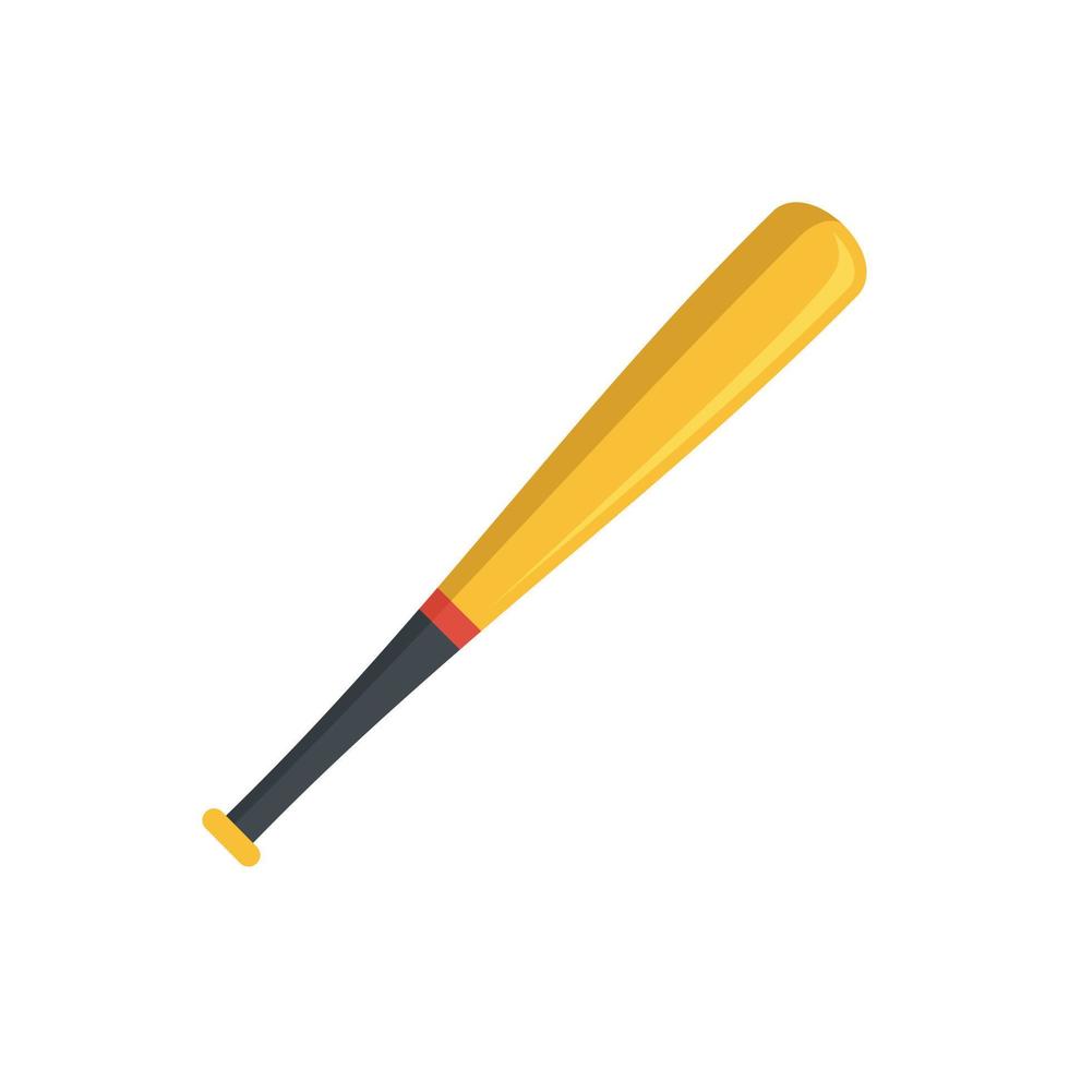 Baseball bat icon, flat style vector