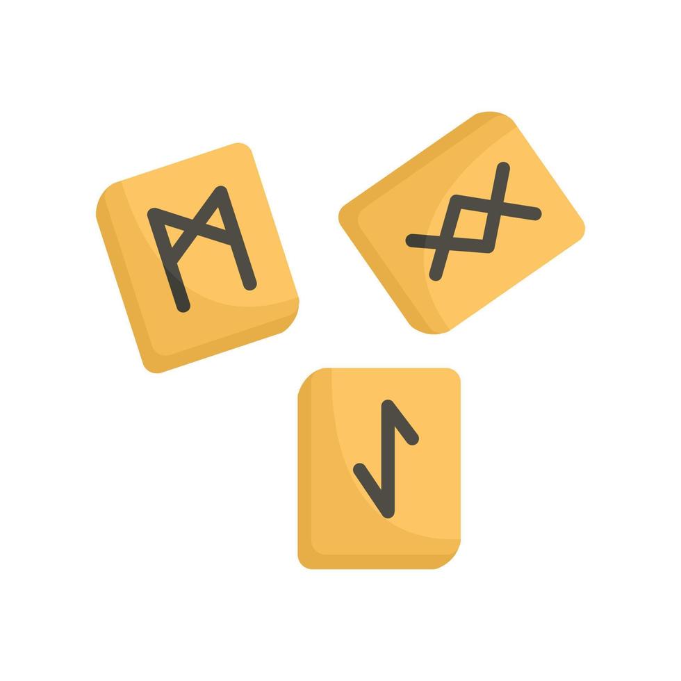 Runes cube icon, flat style vector