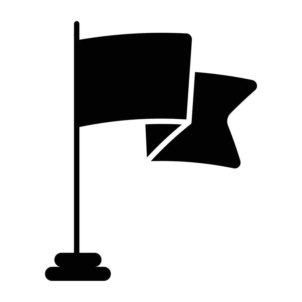 Editable design icon of waving flag vector